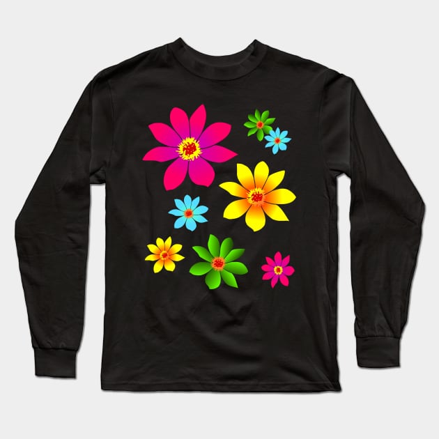 colorful flowers, bloom, blooming, blossoms, petal Long Sleeve T-Shirt by rh_naturestyles